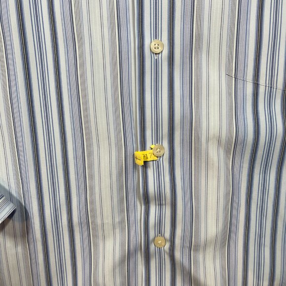 J Crew Mens Long Sleeve Blue and White Button Down Shirt Large - Picture 3 of 4